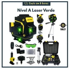 Nível A Laser Verde 02/12/16 Linhas Esquadro Suporte Tripé Recarregavel Profissional Prumo Autonivelante Completo