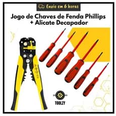 Alicate Crimpar Chave Fenda Isolada Decapador Descascador Crimpador Eletricista