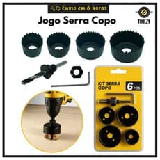 Jogo Serra Copo Para Madeira Gesso Pvc Brocas Forstner Kit Ferramentas