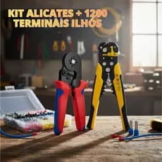 kit Alicate Crimpar Prensa terminal Decapador  Descascador 1200 Ilhos