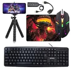 Kit Gamer Mobilador com Teclado Mouse e Pad Estampado Speed Tripe Completo