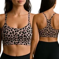 Top Feminino Treino – Estampa Onça e Preto Liso | Estilo + Conforto | Envio Rápido