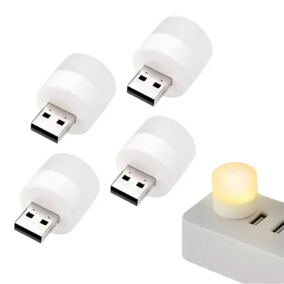 1 Mini Luminária Abajur Lâmpada USB Portátil Ideal Para Leitura Noturna Notebook Powerbank