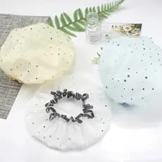 Kit 3 Unidades Touca Para Banho Camada Dupla Plástico Elástico Impermeável
