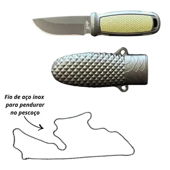 Faca de bolso xingu com cordão e bainha