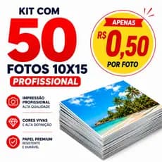 Pacote 50 Fotos 10x15 - Escolha suas fotos Impressão Premium - Tipo Papel: Fotográfico Brilho