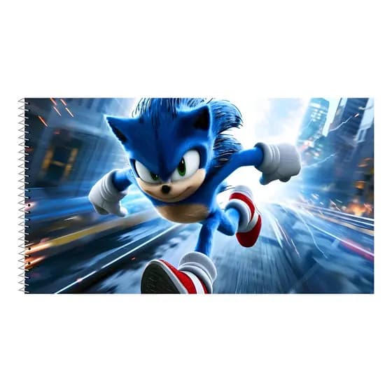 Caderno De Desenho Sonic Escolar 96 Fls