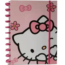 Caderno de Disco Inteligente Hello Kitty Rosa Personalizado Capa Dura Universitário