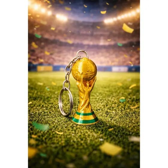 Chaveiro Taça Copa do Mundo 3D | Troféu Futebol Decorativo, Taça Mundial, Decoração Futebol.