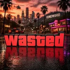Placa  GTA Wasted 3D Gamer Letreiro – Decoração Geek Setup | Estilo Grand Theft Auto