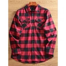 Camisa Xadrez Flanelada Masculina Camisa Com Botão E Bolso Para Festa e Casual