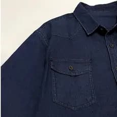 Camisa jeans Masculina Com Pouco Elastano Camisa social manga longa com bolso