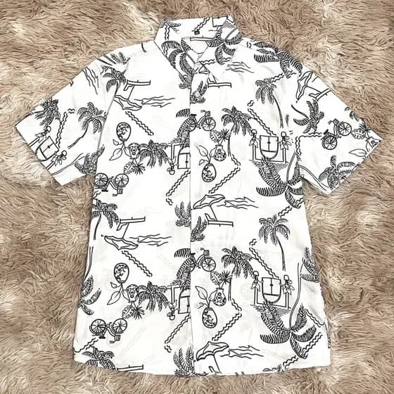 Camisa Viscose Floral Masculina Com Botão Camisa Fresco Para Praia e Casual Verão Havaiana FB-37FP-407FB-38FB-39FB-40