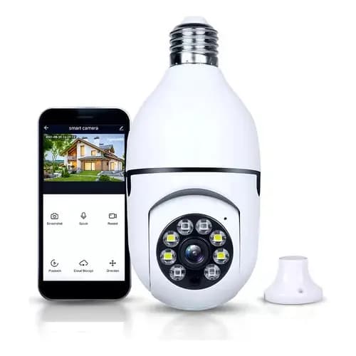 Câmera De Segurança Lâmpada Wifi Inteligente Full HD Cor Branco Yoosee