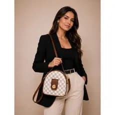 Bolsa Feminina Colmeia Alça Transversal Regulável Fechamento em Imã Casual