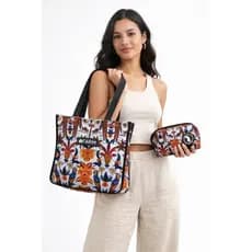 Kit Bolsa + Necessaire Feminina Sacola Praia Com Necessaire Verão Envio Imediato