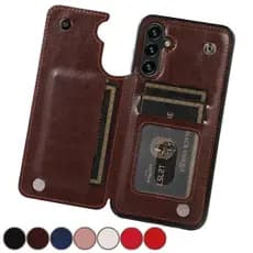 Capa de couro tipo carteira para Samsung Galaxy A37 A57 A16 A26 A36 A56 A15 A35 A55 A54 com tampa traseira articulada
