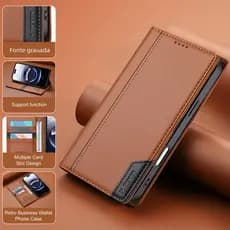 Capa De Couro Flip Para Samsung Galaxy A07 A17 A37 A57 A06 A16 A36 A56 A05S A05 A15 A35 A55 Capa magnética para carteir