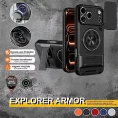 Para iPhone 17 16 15 14 13 12 11 Pro Max Air 17E 16E 16 Plus Caso À Prova De Choque Slide Lente Da Câmera Armadura Capa