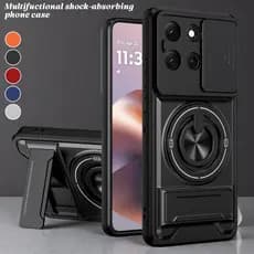 Capa Armadura Para Motorola MOTO Edge 70 60 50 Fusion G67 G77 G56 G86 G35 G55 G75 Suporte Magnético Anel Lente Proteger