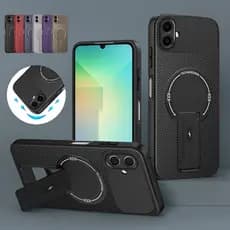 Luxo Suporte De Fibra Carbono Magnético Caso Telefone Para Samsung Galaxy A07 A17 A06 A16 A26 A36 A56 A55 Capa Militar