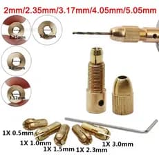 7 Pçs 2.35/3.17/4.05/5.05mm Latão Dremel Pinça Mini Mandris De Broca Para Eixo Do Motor Elétrico Ferramenta Mandril Adap