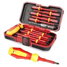Kit De Ferramentas De Reparo Para Eletricista 1000V Conjunto De Chaves De Fenda Isoladas Mutáveis Com Magnética Phillips