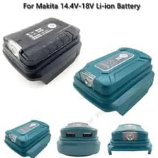 Adaptador De Saída USB Duplo Com Luz De Trabalho LED Para Bateria De Íon-Lítio Makita 14.4V-18V BL1430 BL1830