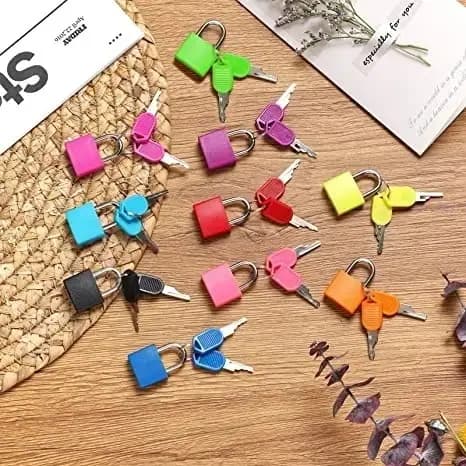 Pequeno Mini Cadeado De Aço Forte Viagem Mala Fechadura Com 2 Chaves Gaveta Da Plástica Bagagem Decoração 6 Cor