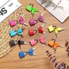 Pequeno Mini Cadeado De Aço Forte Viagem Mala Fechadura Com 2 Chaves Gaveta Da Plástica Bagagem Decoração 6 Cor
