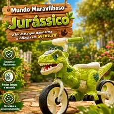 Bicicleta Criança Aro 12 Dinossauro Verde Bike Infantil Recreativa