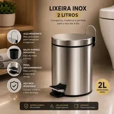 Lixeira Inox Redonda Multiuso - 12 Litros