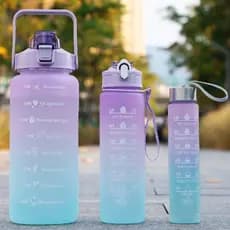 Kit da Garrafa De Água Portátil De Grande Capacidade Gradiente De 300+900+2000ML Para Viagens
