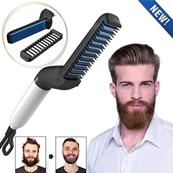 Modelador Pente Portatil Chapinha para cabelo e barba masculino Pente Eletrico Escova Alisadora