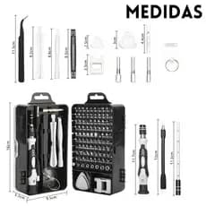 Kit Ferramentas 115 Peças Jogo Mini Chaves Precisão Multiuso Celular Notebook Tablet