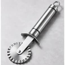 Cortador Carretilha Fechador Em Aço Inox Lisa De Cortar Massas Pastel Pizzas 20cm