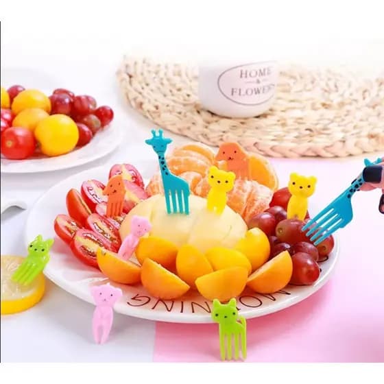 Garfinho Para Lancheira Volta As Aulas Petisco Para Frutas Palitinho 10pçs Bpa Free Bento