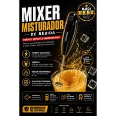 Mini Mixer Misturador Portátil Elétrico Para Bebidas Receitas Inox