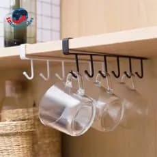 Suporte De Metal Porta Xícaras Canecas Utensílios Em Geral Para Pendurar No Armário