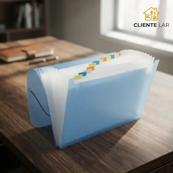 Pasta Com 12 Divisórias Arquivo E Documentos Grande Escritório Trabalho Organização Sanfonada Impermeável WL-2705