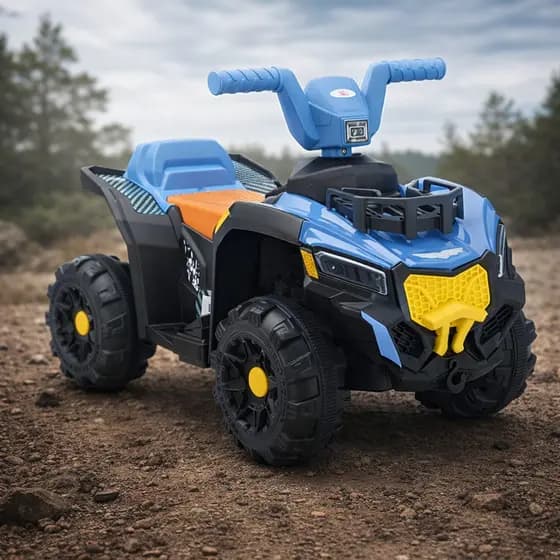 Quadriciclo Elétrico Infantil 6V Off Road Luzes Som Bateria Recarregável Carrinho Motorizado Azul