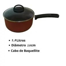 Panela Exclusive com Tampa 1,8L N18 Vermelha