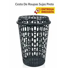 Cesto Telado 60Lts Com Tampa Preto