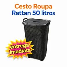 Cesto Rattan 50Lts com Tampa