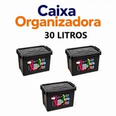 Caixa Organizadora 30 Litros Preta Com Trava Arqplast
