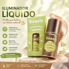 Koasis Iluminador Líquido Crystal - Brilho Perfeito para Maquiagem em Qualquer Ocasião - Efeito Deslumbrante e Cores Fas