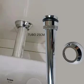 Tubo De Ligação Ajustável 25cm Em Abs Para Vasos Sanitários