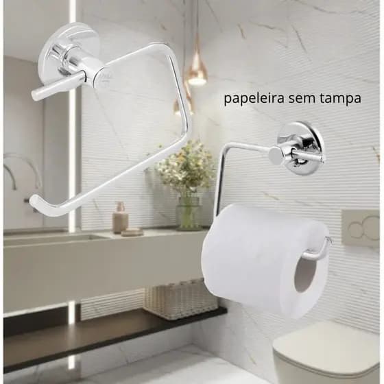 Suporte Papeleira Sem Tampa Porta Papel Higiênico Para Banheiro