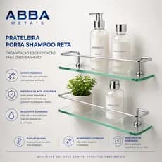 Kit Porta Shampoo Reto Prateleira  30cm x10cm organizador.