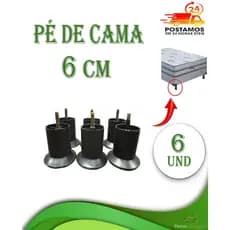 Kit- 6 Pés Para Cama Box Sofás baú - 6 cm